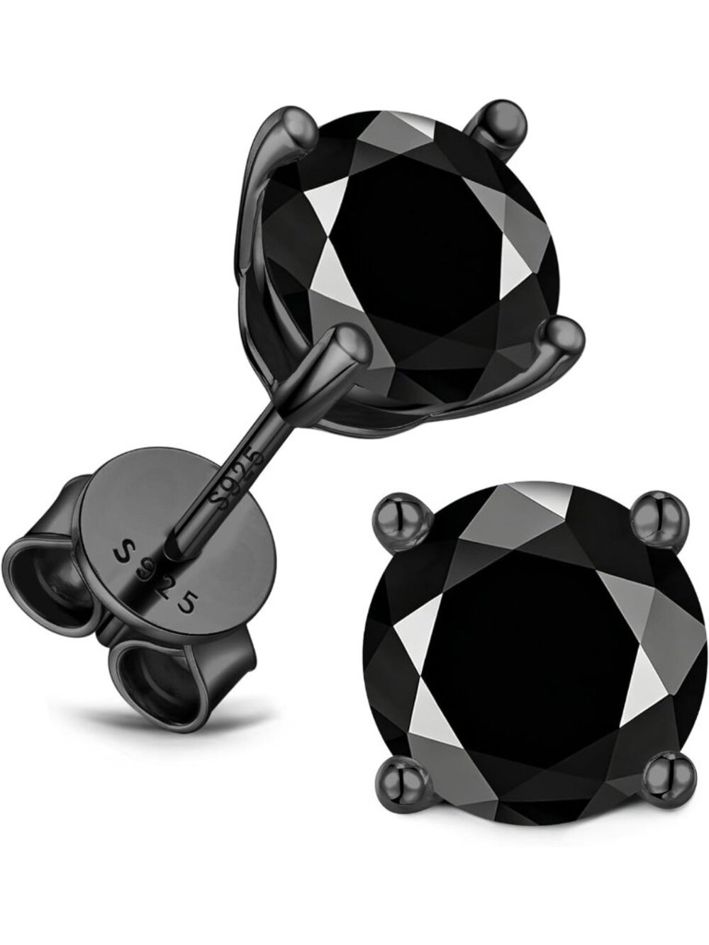 Elegant Moissanite Stud Earrings in 18K White Gold & Sterling Silver